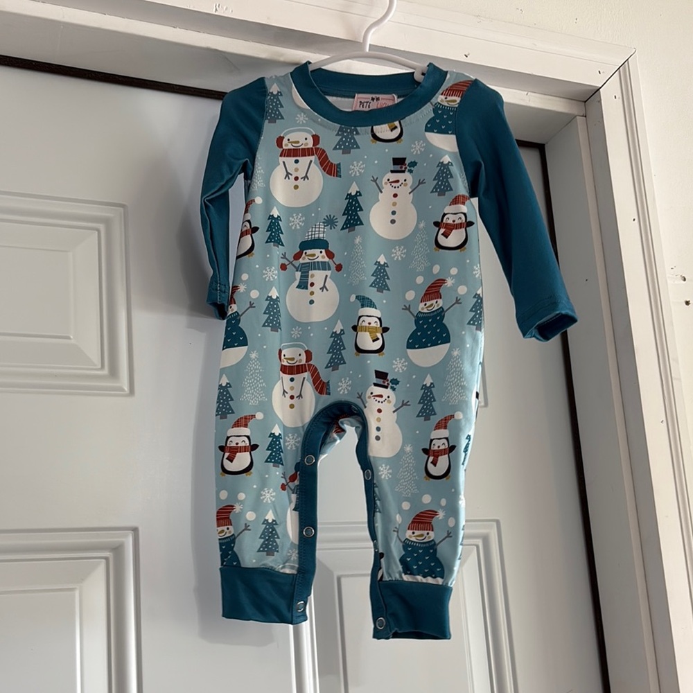 Snowman Print Kids One Piece